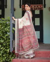 Linen 137 By Almari Pure Linen Saree With Tassels Wholesale Price In Surat